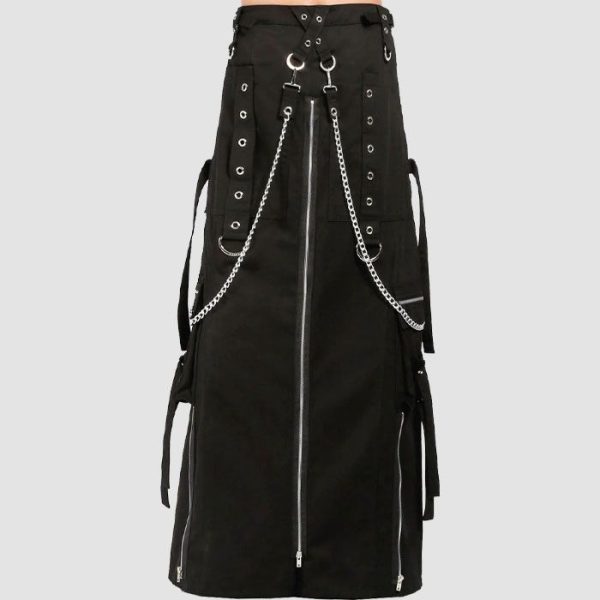 Black Gothic Kilt for Men Cargo Style Black Gothic Kilt for Men Cargo Style