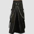 Black Gothic Kilt for Men Cargo Style