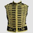 Black Gold Gothic Vest – Military Vest - Hussar Embroidered Style