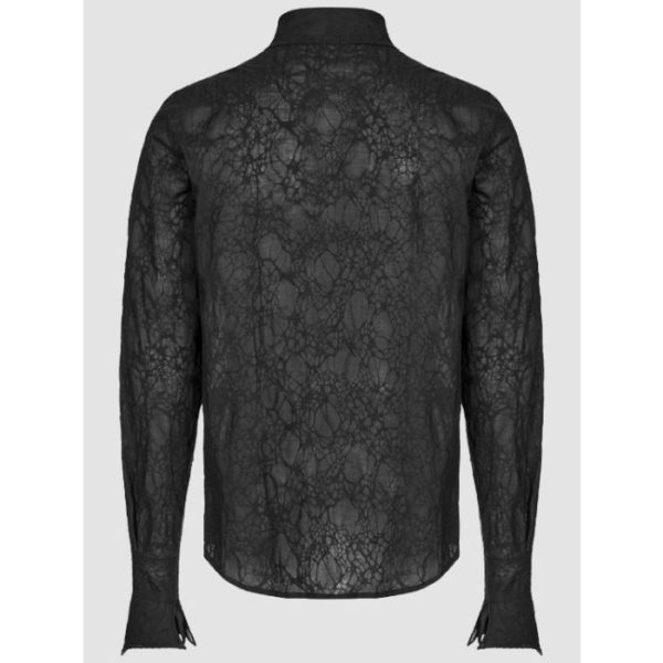 Black Gothic Lace Shirt Men – Victorian Style