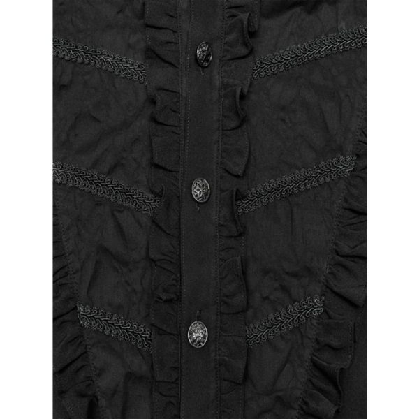 Black Gothic Lace Shirt Men – Victorian Style