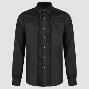 Black Dress Shirt Men - Gothic Dress Shirt