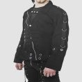 Black Gothic Jacket Men's – Modern Strap Detail Style