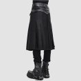 Black Gothic Kilt Men - Black Pleated Strap Style