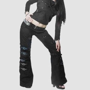 Stylish Black Gothic Pants Women