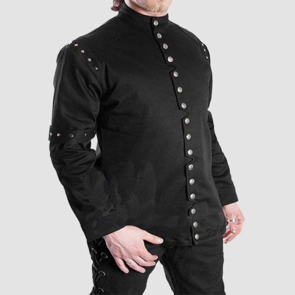 Black Mens Gothic Jacket – Gothic Military Jacket Black Mens Gothic Jacket – Gothic Military Jacket