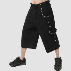 Black Cargo Shorts Men – Strap Pocket Style