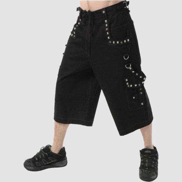 Black Cargo Shorts Men – Strap Pocket Style Black Cargo Shorts Men – Strap Pocket Style
