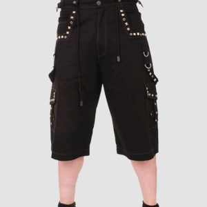 Black Cargo Shorts Men – Strap Pocket Style