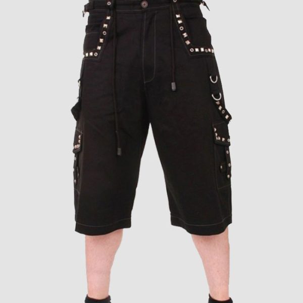 Black Cargo Shorts Men – Strap Pocket Style Black Cargo Shorts Men – Strap Pocket Style