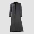 Classic Black Gothic Trench Coat for Men