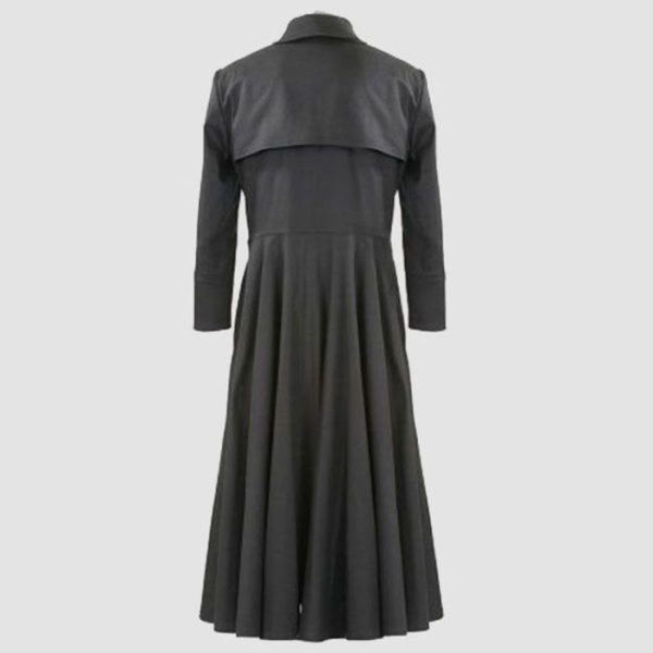 Classic Black Gothic Trench Coat for Men