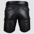 Black Leather Gothic Shorts for Men – Cargo Fit
