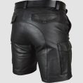 Black Leather Gothic Shorts for Men – Cargo Fit