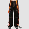 Gothic Punk Cargo Pants Mens – Black Orange Strap Chain Style