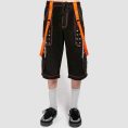 Gothic Punk Cargo Pants Mens – Black Orange Strap Chain Style