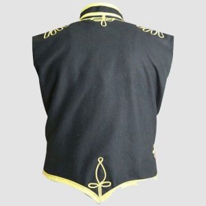 Black Gold Gothic Vest – Military Vest - Hussar Embroidered Style