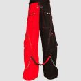 Mens red black cyberpunk cargo pants with chain details and utility cargo pockets