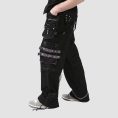 Mens Black Techwear Cargo Pants with Utility Pocket Design