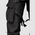Mens Black Gothic Cargo Pants with Tactical Straps