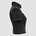 Womens Gothic Crop Top with Studded Shoulder Design