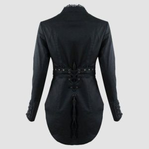 Womens Black Gothic Jacket - MIlitary Style