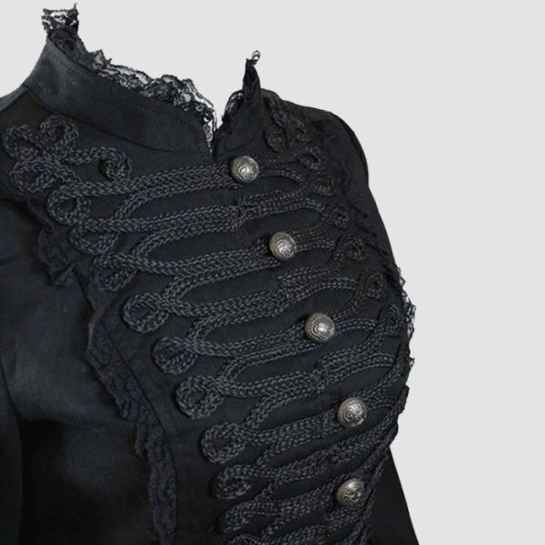 Womens Black Gothic Jacket - MIlitary Style Womens Black Gothic Jacket - MIlitary Style