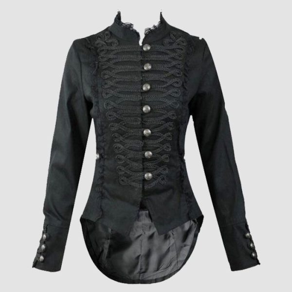 Womens Black Gothic Jacket - MIlitary Style Womens Black Gothic Jacket - MIlitary Style