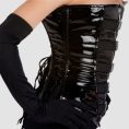 Black Gothic Corset Womens with Industrial Buckle Detail