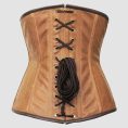 Brown Steampunk Corset Womens with Victorian Cross Detail