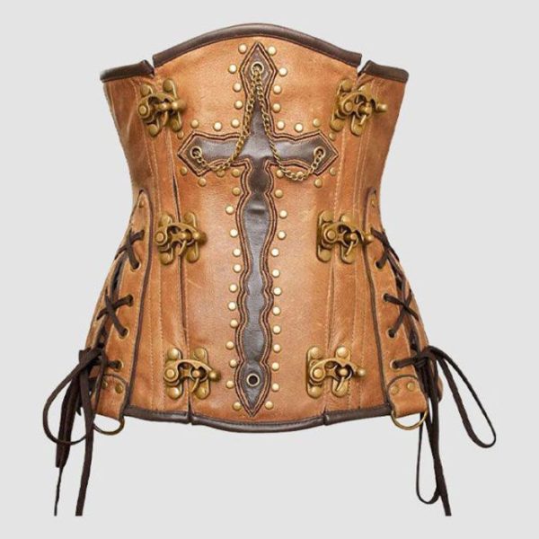 Brown Steampunk Corset Womens – Vintage Gothic Lace-Up Style