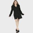 Black Gothic Coat for Women – Lace Up Waist Fit