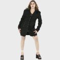 Black Gothic Coat for Women – Lace Up Waist Fit