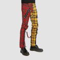 Red and Yellow Mens Punk Plaid Pants
