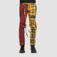 Red and Yellow Mens Punk Plaid Pants