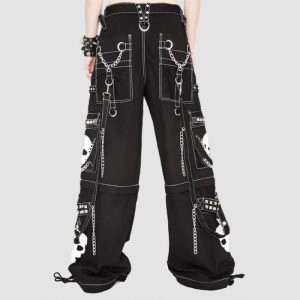 Mens Gothic Skull Cargo Pants