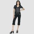 Womens Black Gothic Shorts – Slim Fit Capri Style