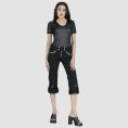 Womens Black Gothic Shorts – Slim Fit Studded Design