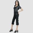 Womens Black Gothic Shorts – Slim Fit Studded Design