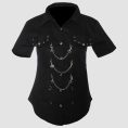 Womens Black Shirt with Chains– Gothic Button Down Style
