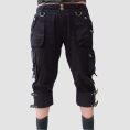 Womens Gothic Cargo Shorts – Black Buckle Capri Style