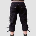 Womens Gothic Cargo Shorts – Black Buckle Capri Style