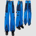 Mens blue cyber goth pants featuring utility cargo pockets, industrial hardware details, and futuristic streetwear styling