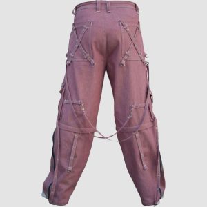 Mens Techwear Strap Cargo Pants Mens techwear strap cargo pants featuring utility pockets, zipper accents, adjustable straps, and futuristic fashion styling